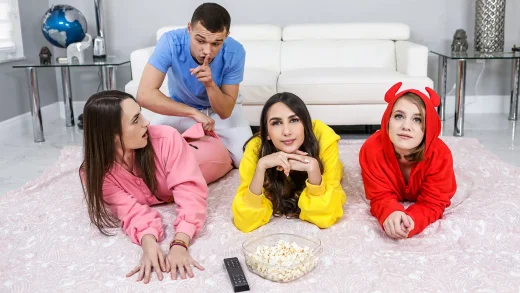Natalia Nix, Dakota Burns, Dani Damzel - Stepbrother Crashes Slumber Party